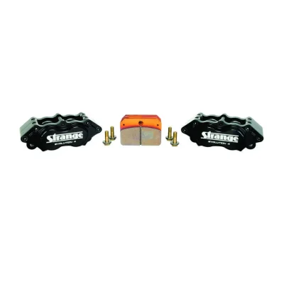 Strange Four Piston Evolution 4 Billet Caliper Kit With DRM-40 Metallic Brake Pads