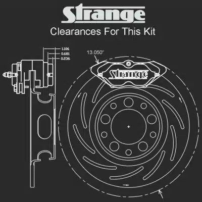Strange Pro Series Rear Brake Kit For OEM 86-93 Mustang Ends - Image 2