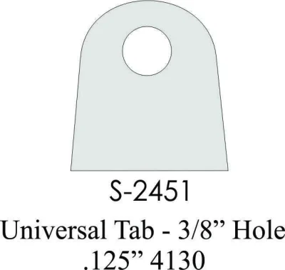 1/8" 4130 Steel Universal Flat Mount Tab - Image 4