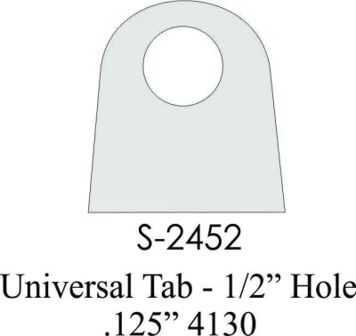 1/8" 4130 Steel Universal Flat Mount Tab - Image 2